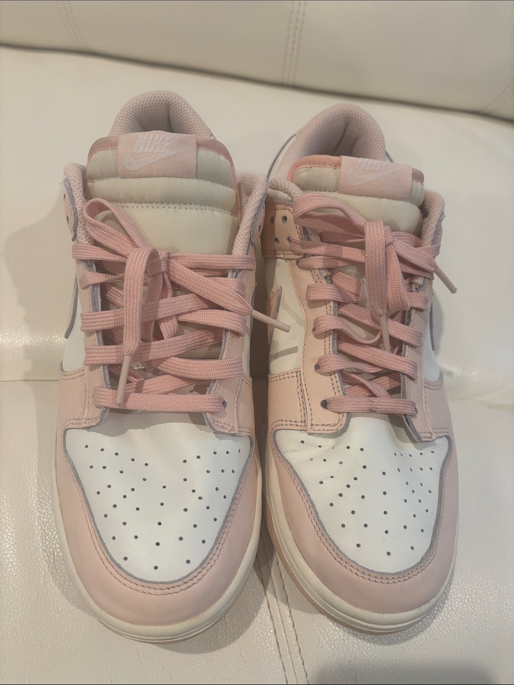 Nike Dunks Women's Low-Top Sneakers in Pink and White